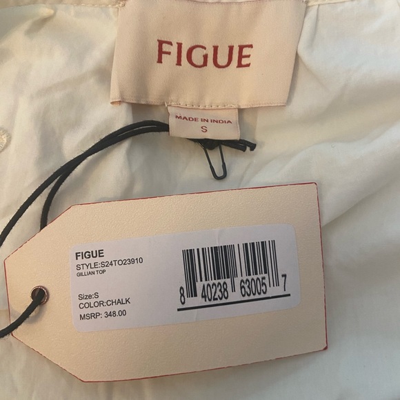 NWT - Figue Gillian 100% Cotton Scandi Girl Top , Size Small, in White / Chalk - Picture 4 of 4